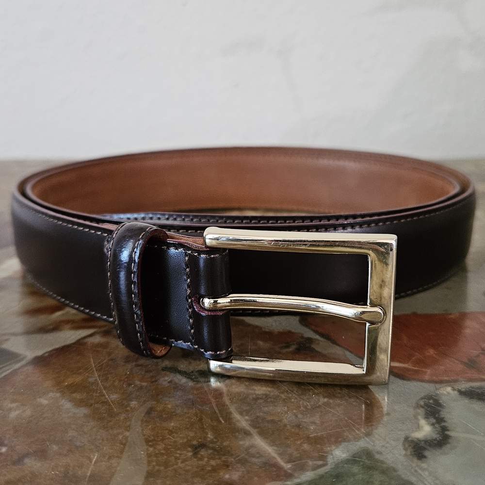 Brooks Brothets Leather Belt Size 38 Made In Italy